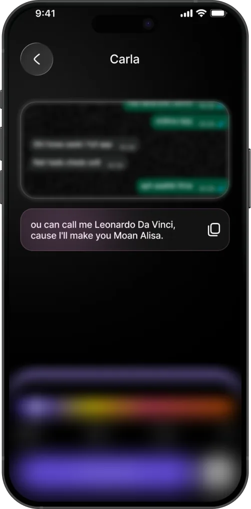 Écran de l'application Velvet — Reçois la réponse